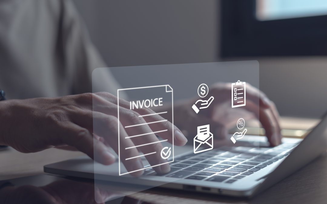 Someone creating a invoice to be paid digitally