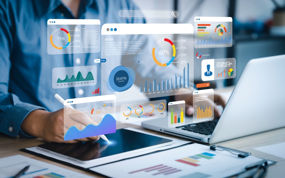 Someone adding and collecting data from a website
