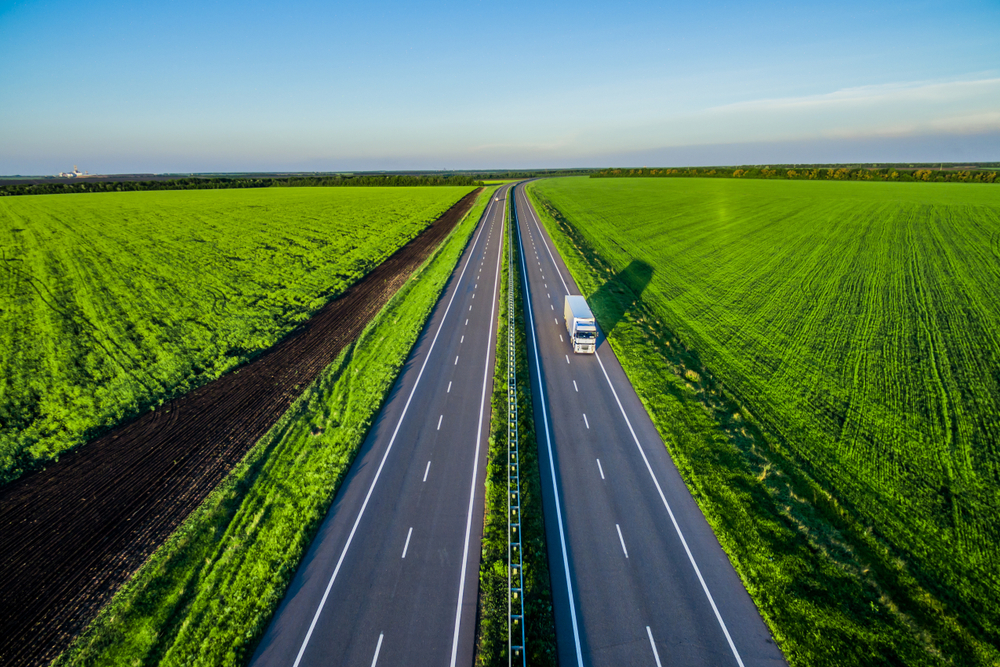 White truck on a Mississippi highway corridor